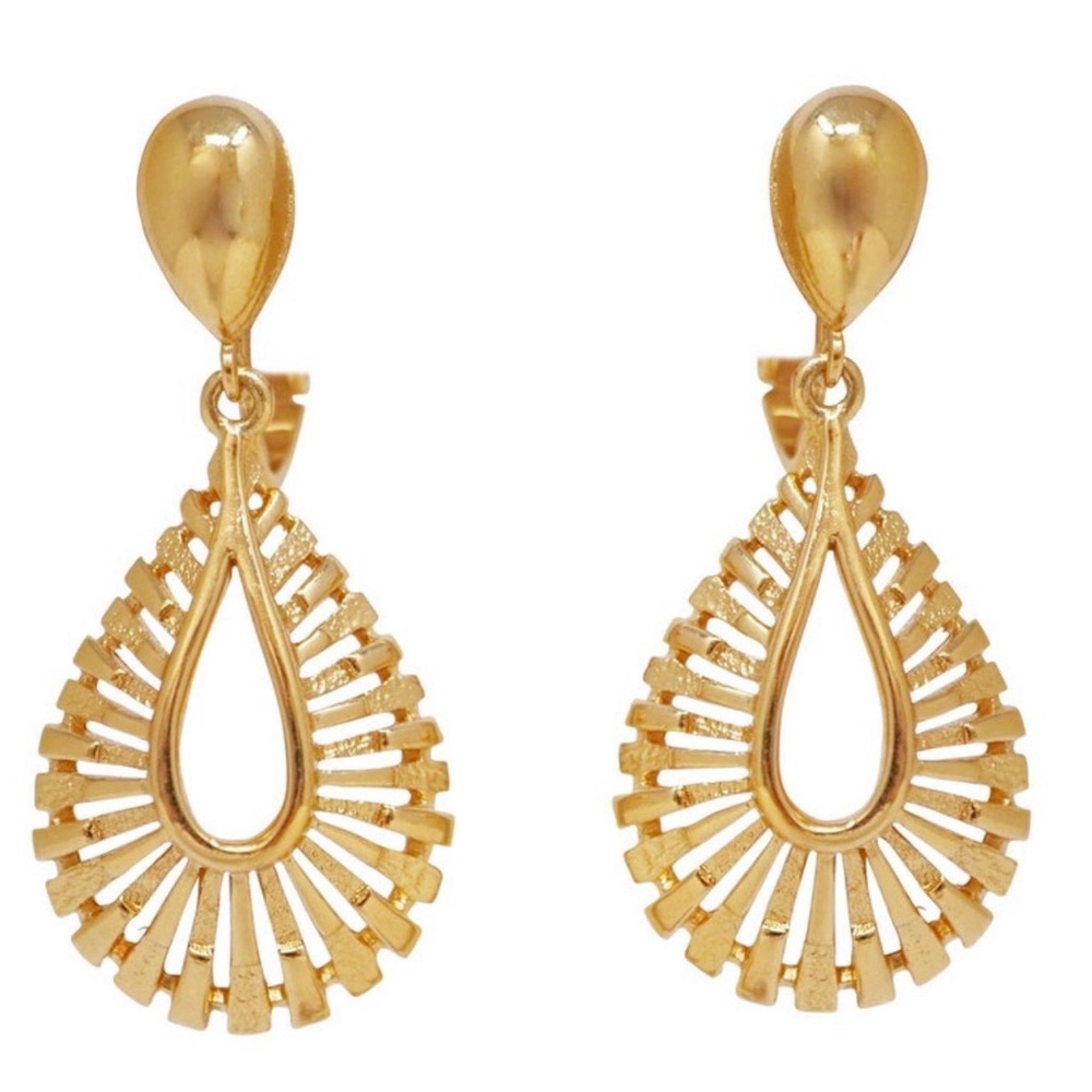 Crown Trifari Sunburst Atomic Style Clip-On Earrings, circa 1955, Signed